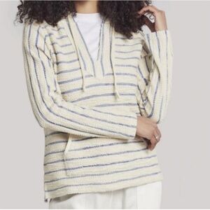 Faherty Baja Biarritz White Striped French Terry Hoodie